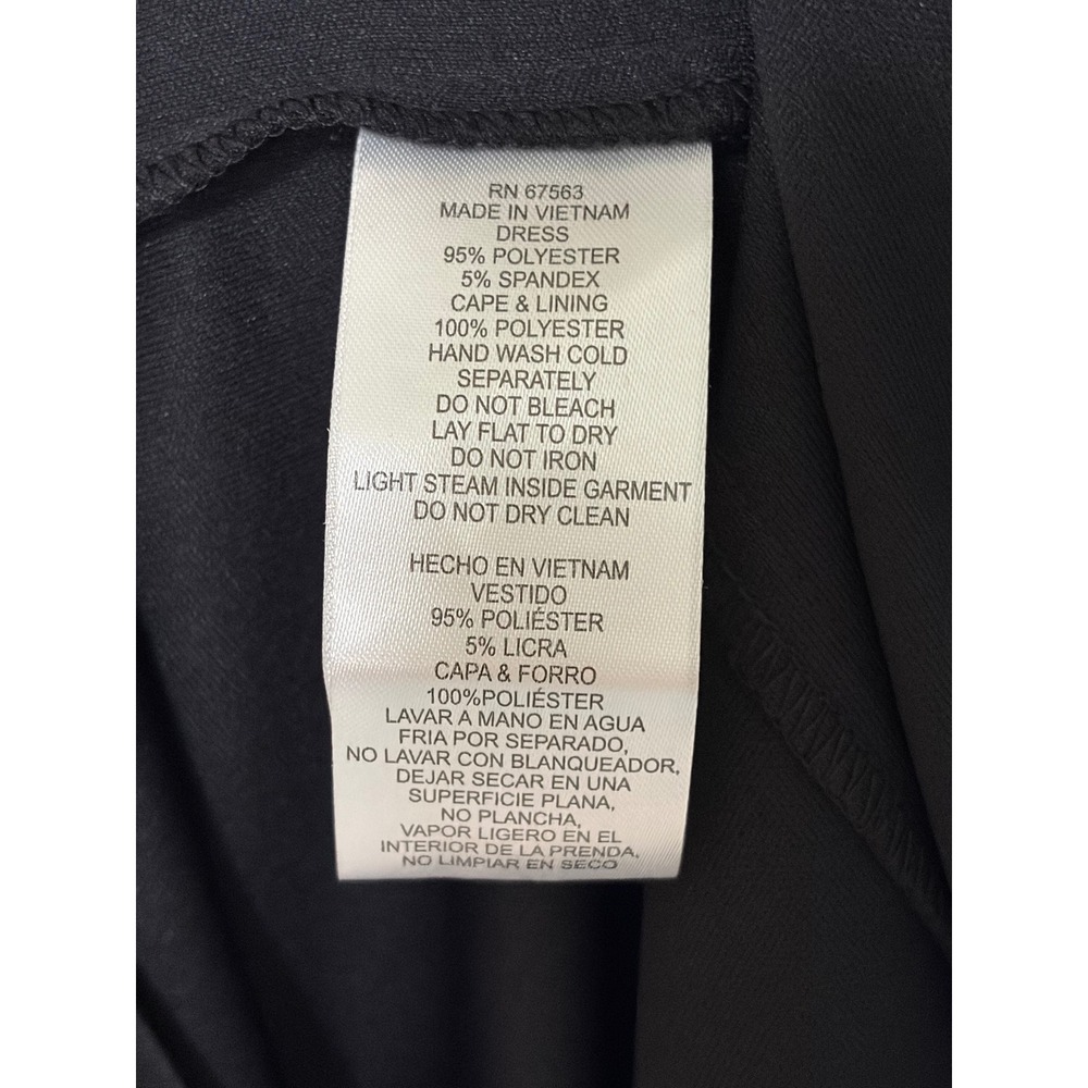 SLNY Womens Plus 18W Black Silver Metallic Capelet Sheath Cocktail Dress 9479502 - Picture 7 of 7